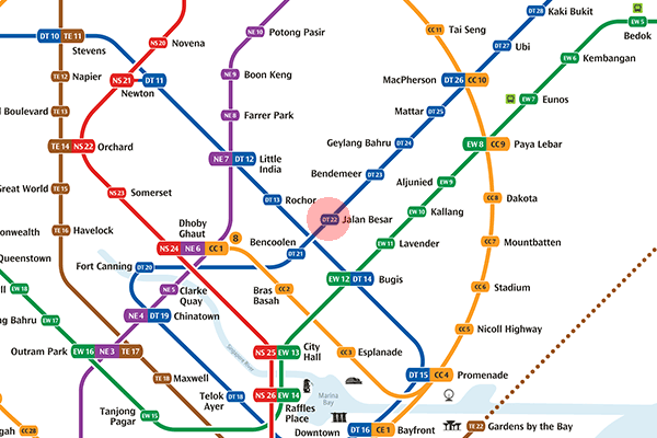 DT22 Jalan Besar station map