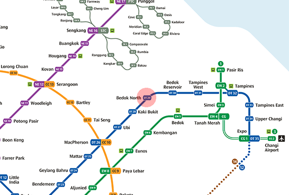 DT29 Bedok North station map