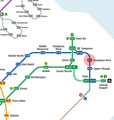 DT33 Tampines East station map