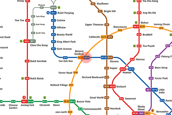 DT9 Botanic Gardens station map