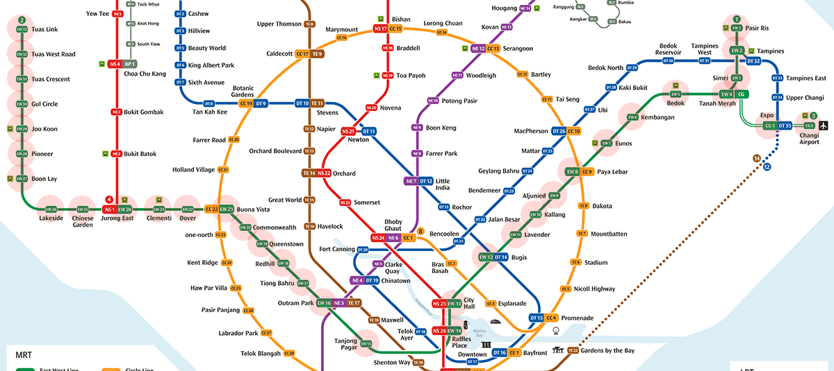Singapore MRT East-West Line map