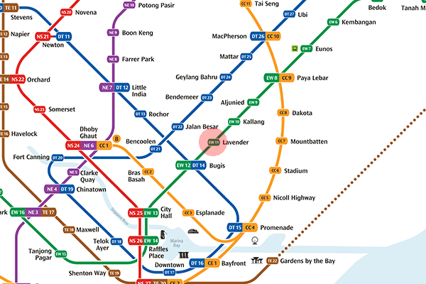 EW11 Lavender station map