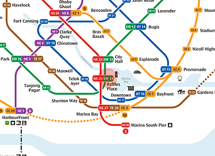 EW14 Raffles Place station map