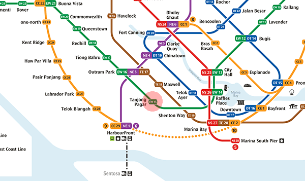 EW15 Tanjong Pagar station map