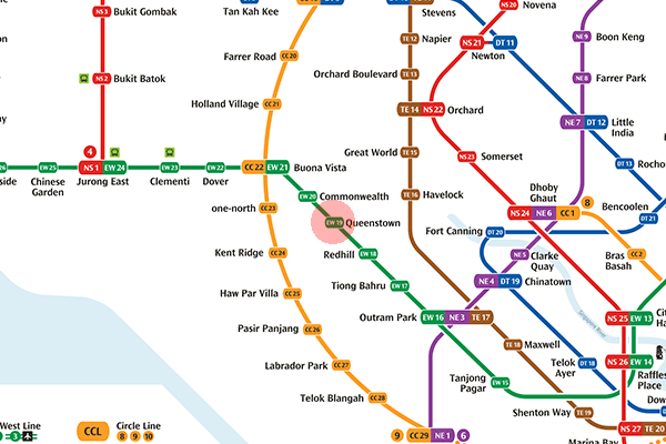 EW19 Queenstown station map
