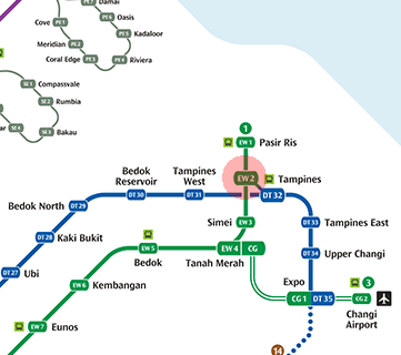 EW2 Tampines station map