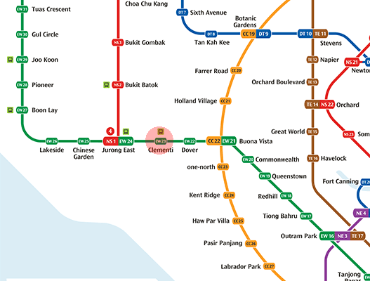 EW23 Clementi station map