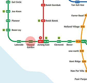 EW25 Chinese Garden station map