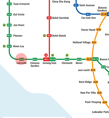 EW26 Lakeside station map