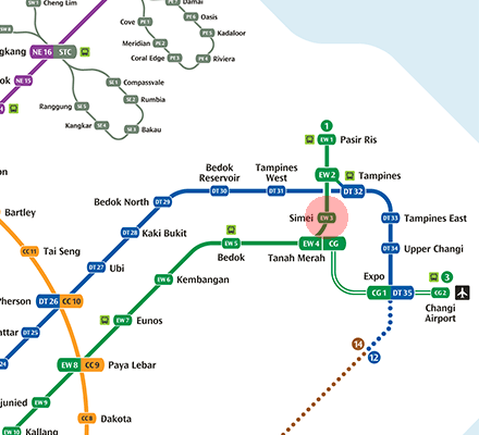 EW3 Simei station map