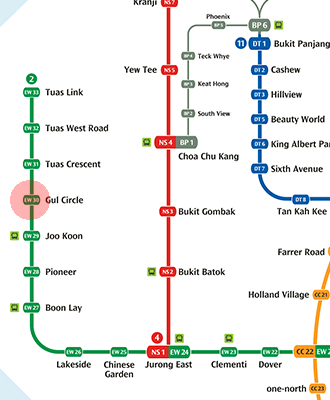 EW30 Gul Circle station map