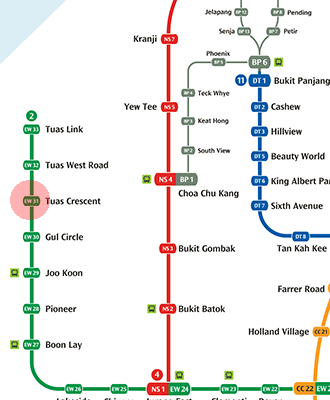 EW31 Tuas Crescent station map