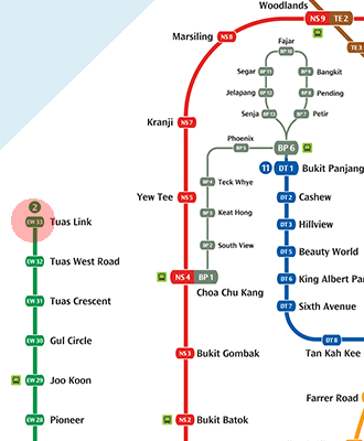 EW32 Tuas Link station map