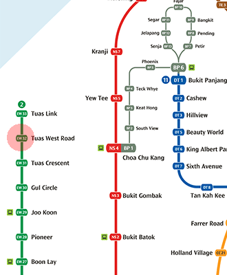 EW32 Tuas West Road station map