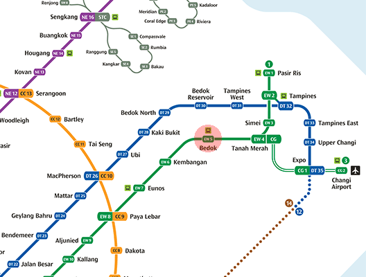 EW5 Bedok station map