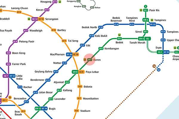 EW7 Eunos station map