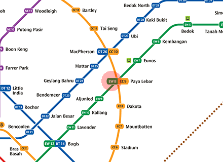 EW8 Paya Lebar station map