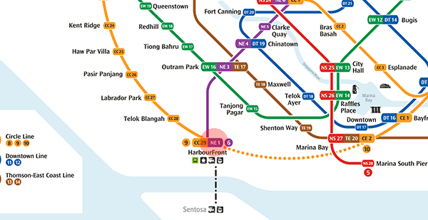 NE1 HarbourFront station map