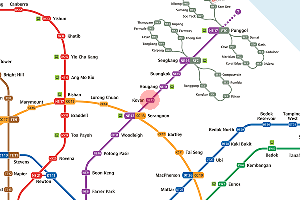 NE13 Kovan station map