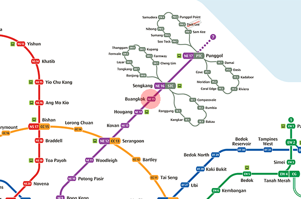 NE15 Buangkok station map