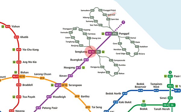 NE16 Sengkang station map