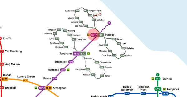 NE17 Punggol station map