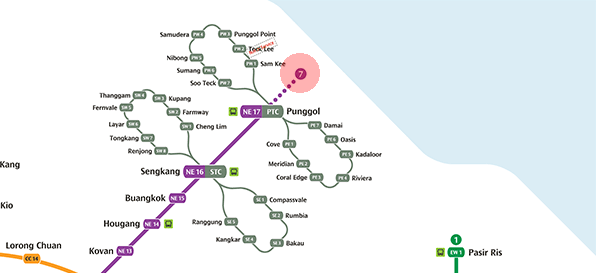NE18 Punggol Coast station map