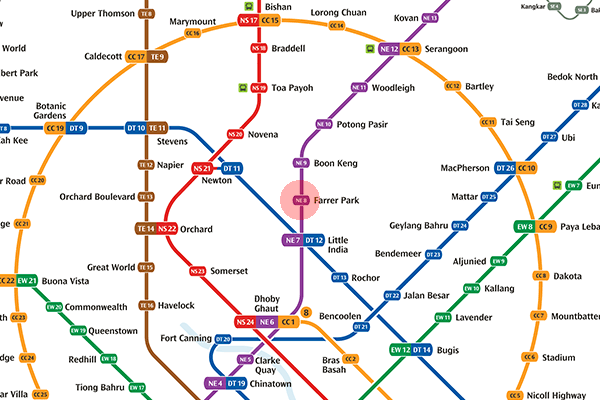 NE8 Farrer Park station map