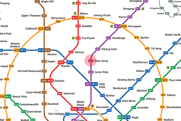 NE9 Boon Keng station map
