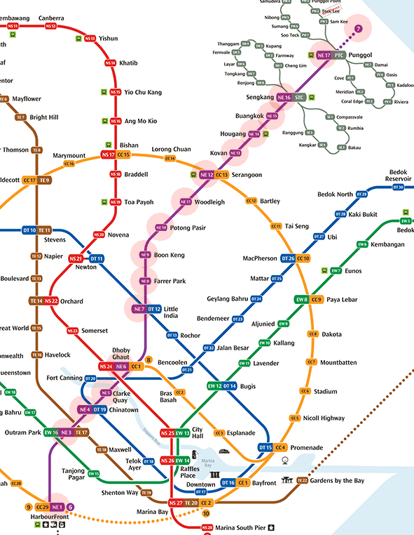Singapore MRT North-East Line map