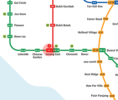 NS1 Jurong East station map