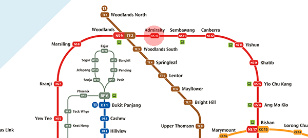 NS10 Admiralty station map