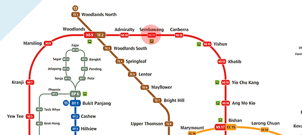 NS11 Sembawang station map
