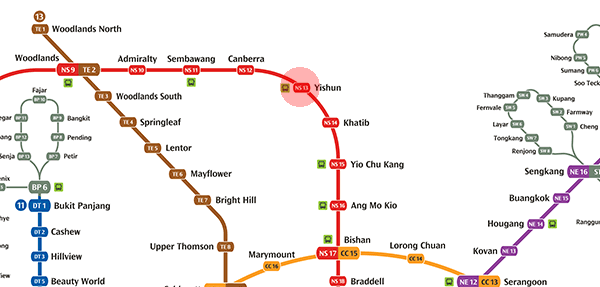 NS13 Yishun station map