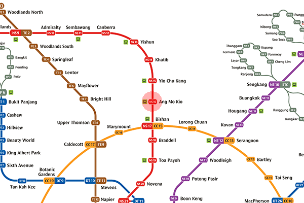 NS16 Ang Mo Kio station map