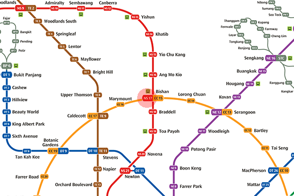 NS17 Bishan station map