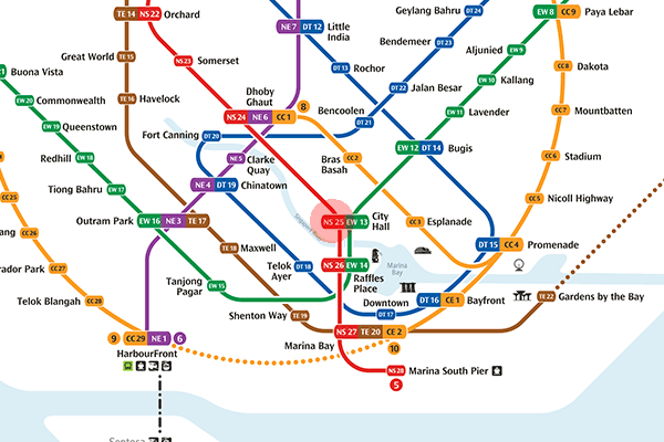 NS25 City Hall station map