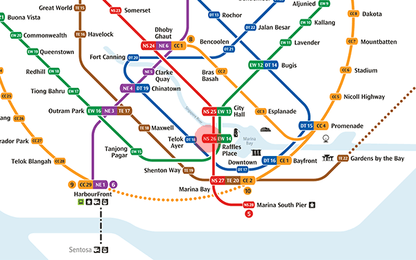 NS26 Raffles Place station map