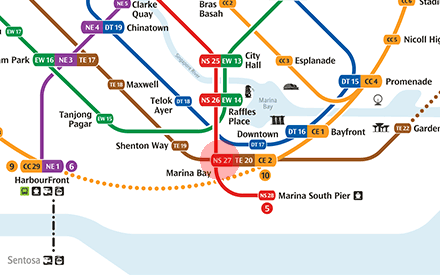 NS27 Marina Bay station map