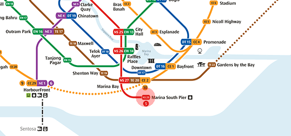 NS28 Marina South Pier station map