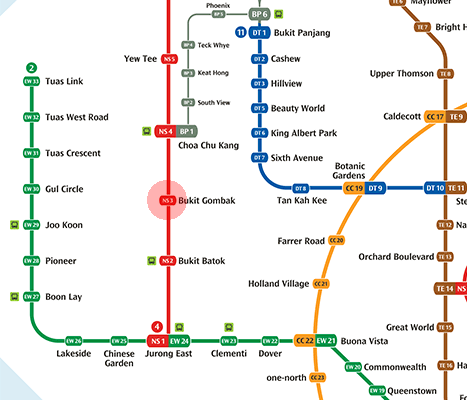 NS3 Bukit Gombak station map