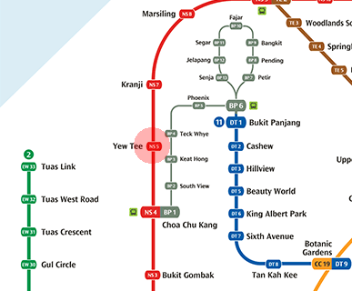 NS5 Yew Tee station map
