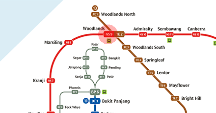 NS9 Woodlands station map