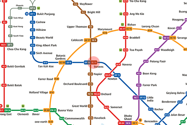 TE11 Stevens station map