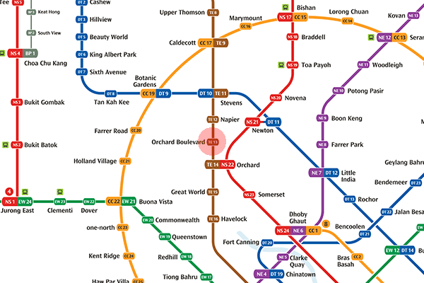 TE13 Orchard Boulevard station map