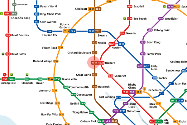 TE14 Orchard station map