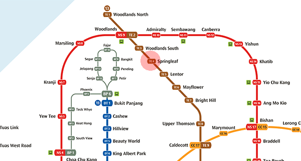 TE4 Springleaf station map