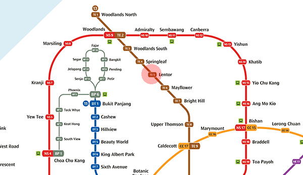 TE5 Lentor station map