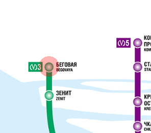 Begovaya station map