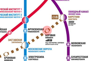 Borovaya station map